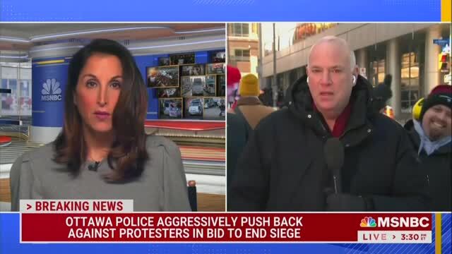 Canadian Convoy Protesters Invade MSNBC Live Report Yelling ‘Freedom’ at Top of Lungs