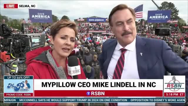 Mike Lindell Shouts ‘Dominion,’ Bashes Fox, Calls Republicans ‘Traitors’ with Trump Candidate at NC Rally