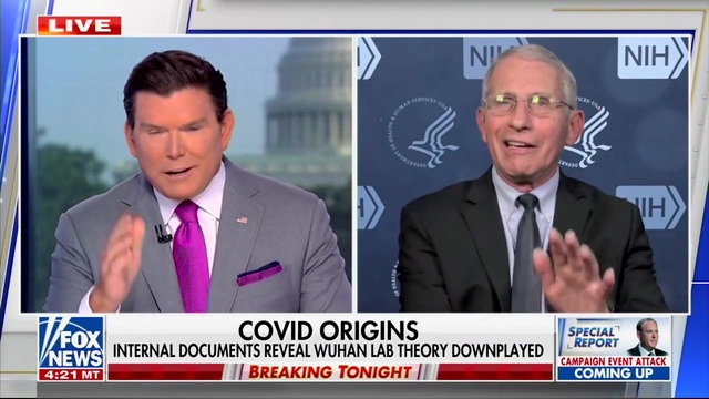 Fox’s Baier Calls Out Fauci for Dismissing Covid Lab Leak Theory: ‘When You Read Those Emails It Does Not Sound Like You Have an Open Mind’