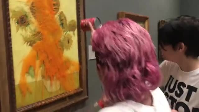 Climate Activists Defile Van Gogh’s Sunflowers at the National Gallery and Glued Themselves to the Wall