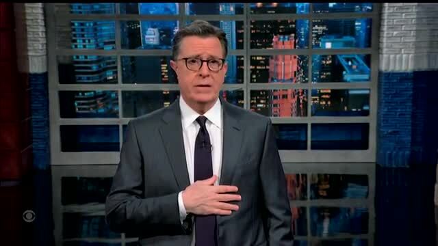 Colbert Announces that Covid Emergency Is Over to Masked Audience