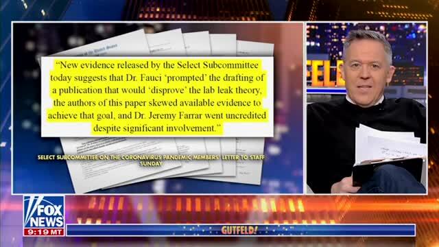 Gutfeld: Fauci Disclaiming Lab Leak Is Like a Restaurant Writing Its Own Yelp Review After Poisoning Customers