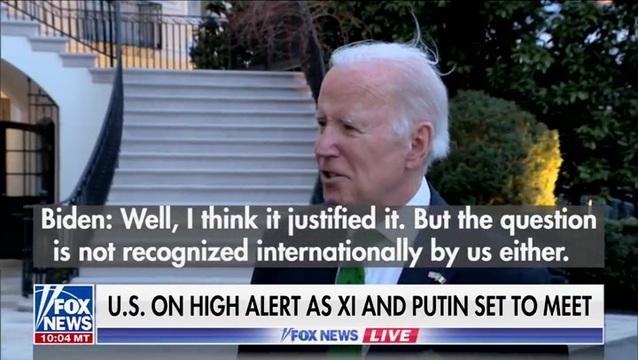Biden Says ICC Issuing Arrest Warrant for Putin ‘Justified’ Despite the U.S. Not Recognizing the Court