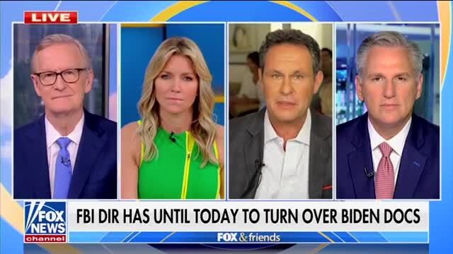 McCarthy on Biden Docs: If FBI Dir. Misses the Deadline, I Am Prepared to Move Contempt Charges Against Him