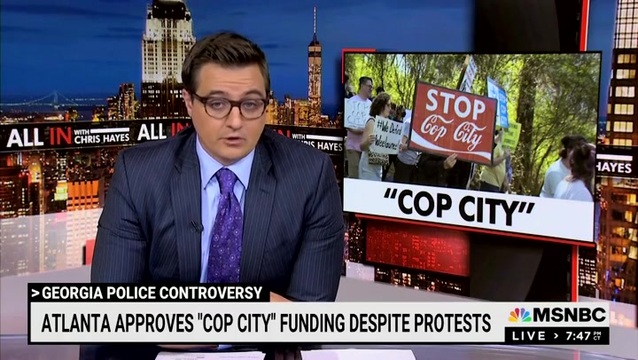 Hayes Slams Atlanta Police Raid on Pro-Protest Group: Not the Wisest Use of $90 Million Police Training Facility