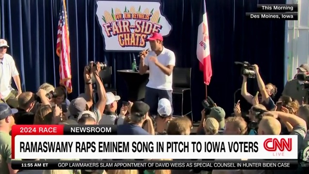 Vivek Ramaswamy Raps Eminem Song at Iowa State Fair