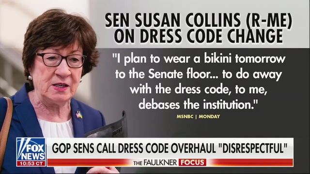 Susan Collins Threatens to Wear Bikini on Senate Floor in Protest of Dress Code Suspension