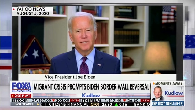 Biden in 2020: ‘There Will Not Be Another Foot of Wall Constructed in My Administration’