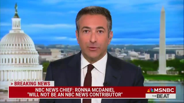 MSNBC’s Ari Melber Tells Viewers NBC News Has Terminated Ronna McDaniel’s Employment