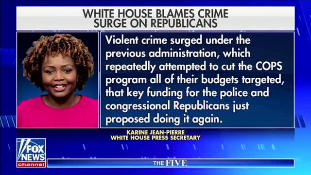 Karine Jean-Pierre Blames Crime Surge on Republicans