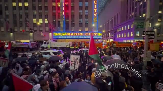 Massive Anti-Israel Protest Outside NYC Biden Fundraiser
