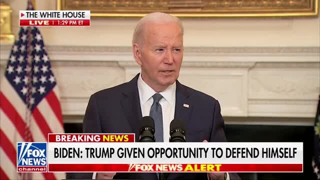 Biden: ‘Dangerous’ and ‘Irresponsible’ to Say that Trump Trial Was Rigged