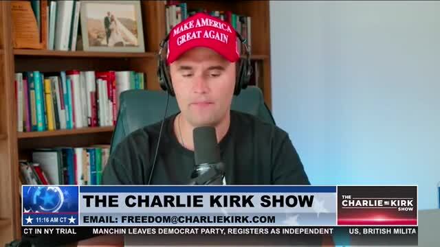 Charlie Kirk Interrupt His Own Rant Comparing Trump Conviction to 9/11 to Hawk Supplements