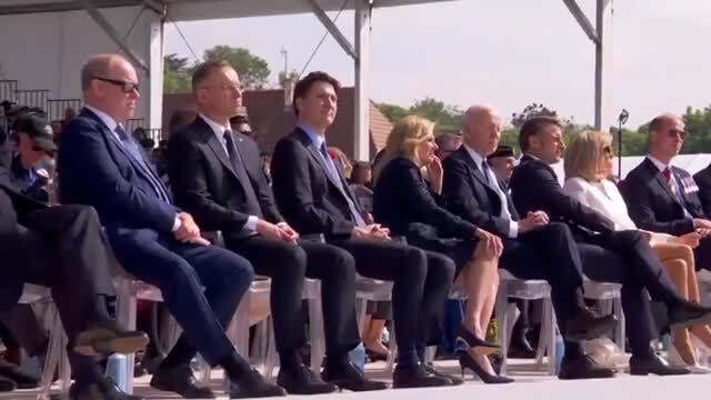 Biden Appears to Fall Asleep During the D-Day Commemoration