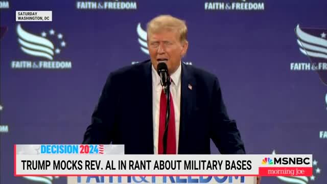 Trump Mocks Rev. Al Sharpton in Rant About Military Bases